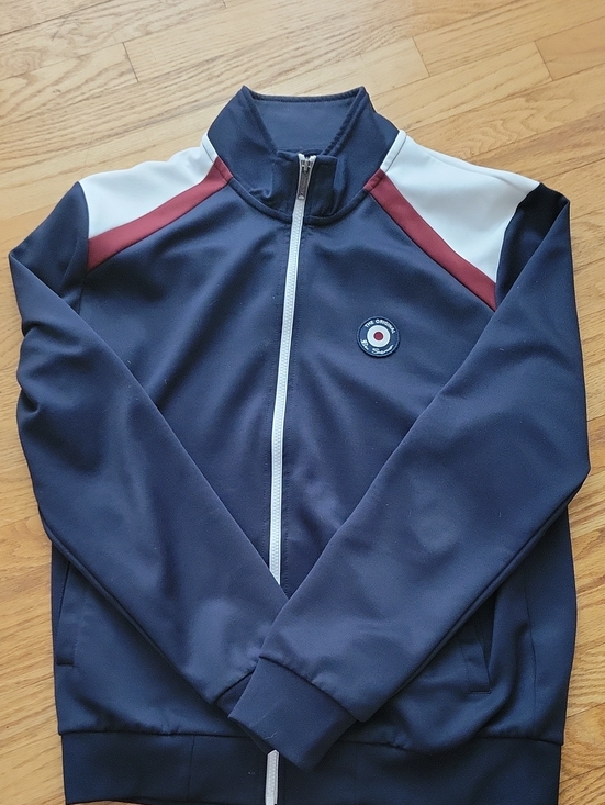 Ben Sherman Other - Men's Navy Track Jacket with White & Burgundy Accents